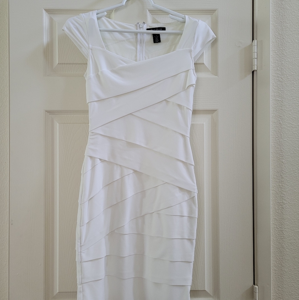 WHBM Instantly Slimming White Tank Dress